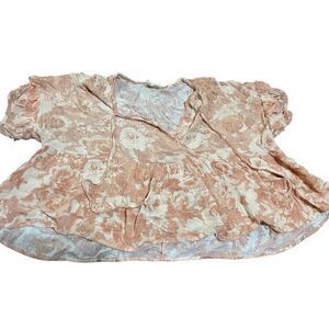 Dress up coral boho peasant blouse